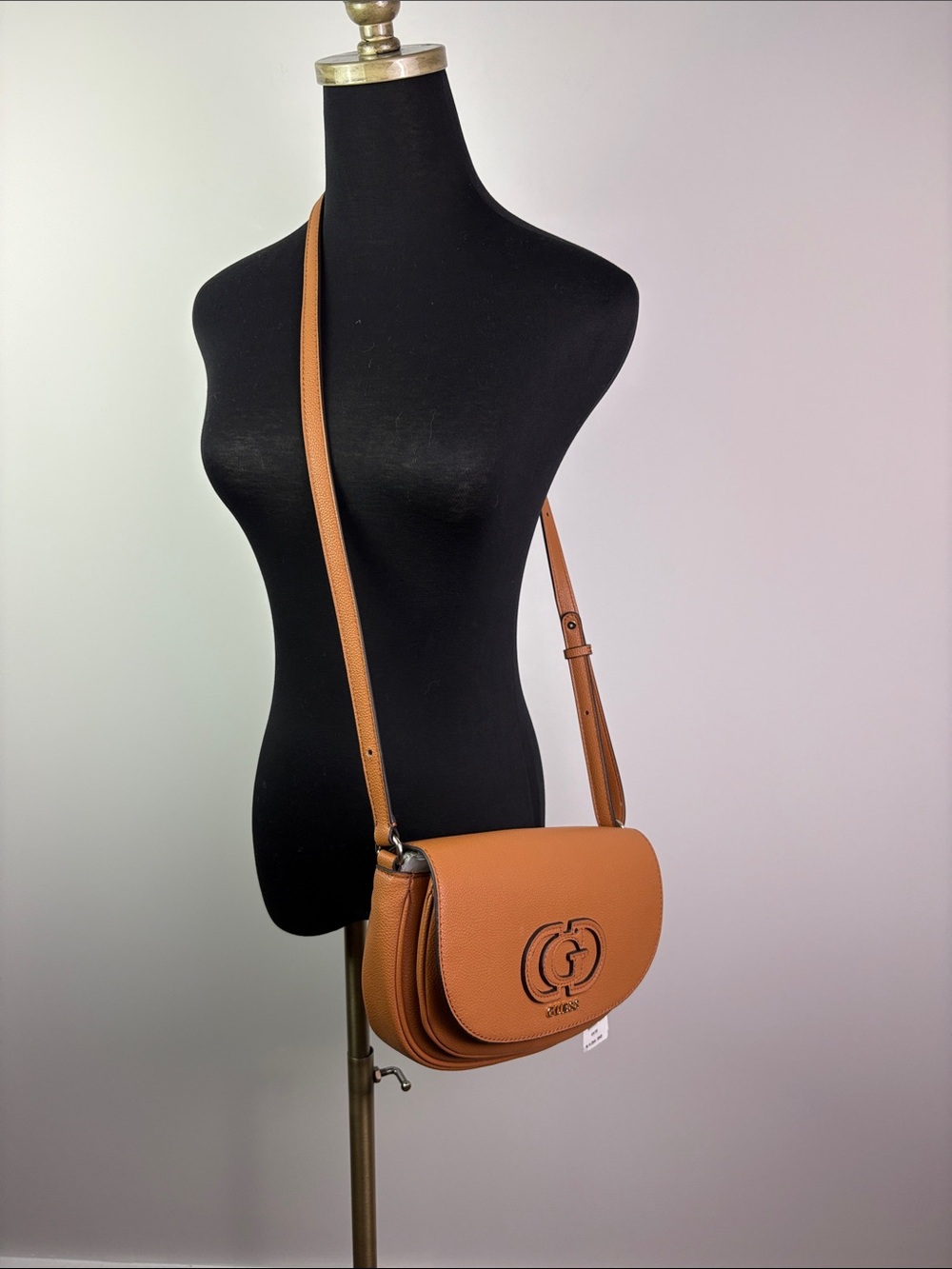 NWT Guess Crossbody Saddle Bag in Tan